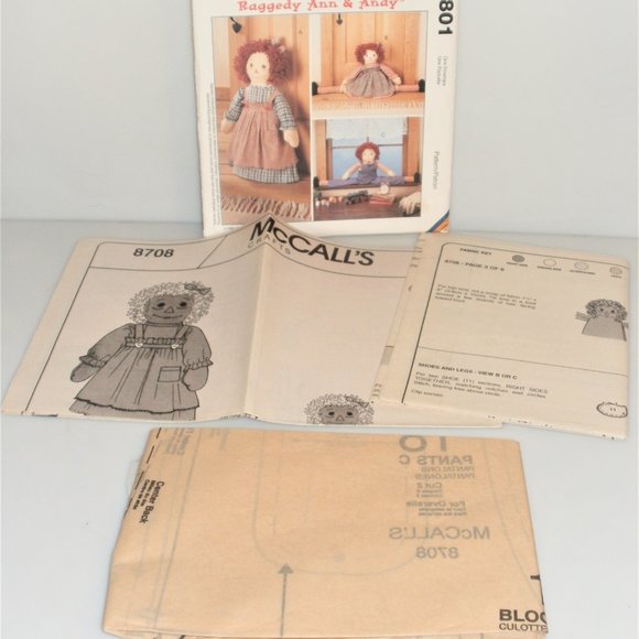 1997 McCall's Crafts RAGGEDY ANN & ANDY McCall's Pattern #801 Sewing Pattern - Picture 1 of 3